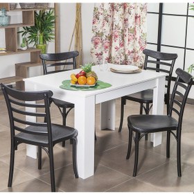 Resim Arda / Efes Mutfak Masa Takımı 4 Sandalye 1 Masa - Siyah 