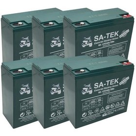 Resim Satek 12V 24 Ah Elektrikli Motosiklet Elektrikli Bisiklet Aküsü Jel Akü 6'lı Set 2024 Üretim 