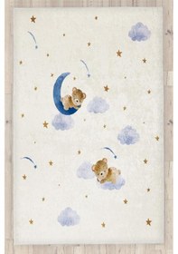 Resim Sevimli Uyuyan Ayıcık Ve Yıldızlar Çocuk Odası Halısı Çok Renkli 