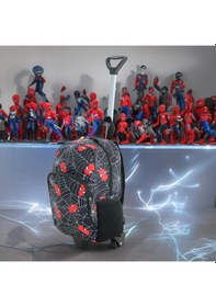 Resim Çocuk Anaokulu Kreş Çekcekli Çanta 2 Bölmeli Suluklu Spiderman 
