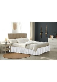 Resim Baza Fırfırı & Çift Kişilik & Beyaz Ranforce Kumaş Beyaz 