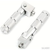 Resim Hightower Universal 8mm 90 Derece Katlanır Pedal 2'li Set Gümüş Renk Hafif Ve Dayanıklı 