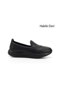 Resim Gönderi(R) Gönderi R Kadın Siyah Dolgu Taban Hakiki Deri Comfort Ayakkabı Ddza80442110 Siyah 