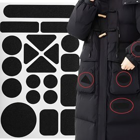 Resim 15/18/20 adet 3 tarz, polyester malzeme, siyah kendinden yapışkan giysi tamiri yama, ceket ve giysi tamiri için uygun, tüm yaş grupları için erkek ve kadın için uygun, tr tr 