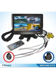 Resim 7" Dörde Bölünür Araç Monitörü 13 Pin Çıkışlı 4 Kamera G 
