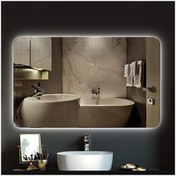 Resim GLOBAL LED MIRROR 50x65 Cm Ledli Ayna Banyo Aynası Dekoratif Ayna Boy Ayna Salon Duvar Ayna 