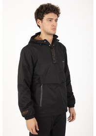 Resim Maraton Sportswear Comfort Erkek Kapşonlu Uzun Kol Basic Siyah Yağmurluk 21353-siyah Siyah 