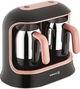 Resim KORKMAZ Kahvekolik Twin Siyah/rosagold Otomatik Kahve Makinesi 