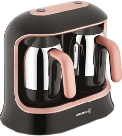 Resim KORKMAZ Kahvekolik Twin Siyah/rosagold Otomatik Kahve Makinesi 