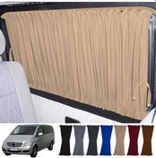 Resim Pandami Mercedes Vito W639 5 Cam 2003-2014 Uyumlu Krem Raylı Oto Perde Takımı 