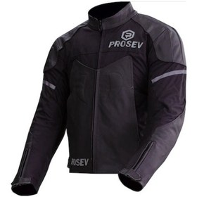 Resim Prosev 104 Black Kıng 4 Mevsim Deri Motosiklet Montu (520437832) 