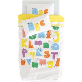 Resim Alphabed Çift Taraflı Pamuk Saten Çok Renkli Çocuk Nevresim Seti 140x200cm 