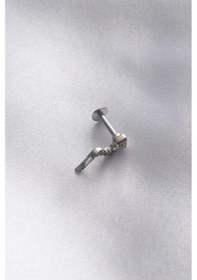 Resim 316L Cerrahi Çelik 6 mm Gümüş Renk Yılan Tragus Piercing 