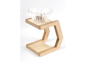Resim Dtabliss V60 Filtre Kahve Demleme Set Cam Dripper / Pour Over Ahşap Stand Cam Seti V1 