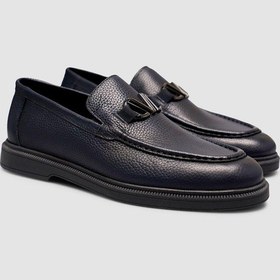 Resim Cabani Hakiki Deri Laci Erkek Loafer Ayakkabı Lacivert 