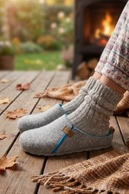 Resim Gezer Kışlık Keçe Comfort Taban Kadın Ev Bahçe Terlik GT1KZE.15423.04 