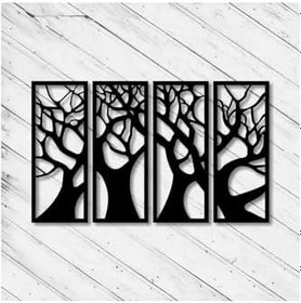 Resim Tasarım Minimalist Ağaç Panel Seti Siyah 50 x 70 
