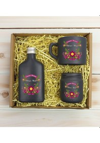 Resim Bk Gift Kişiye Özel İsimli Dtf Anne Temalı Antrasit Kahve Fincanı & Kolonya & Mum Hediye Seti-6, Anneye Hediye, Anneler Günü Hediyesi Kobitmeyencom309 