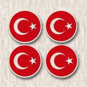 Resim 4 adet Su Geçirmez Vinil Türk Bayrağı Çıkartmaları, Ay ve Yıldız Tasarımı ile - Mat Kaplama, Arabalar, Kamyonlar, Dizüstü Bilgisayarlar, Telefonlar, Pencereler için Yeniden Kullanılabilir - Plastik, Ahşap, Cam, Metal, Seramik, Türkiye, Çoklu 