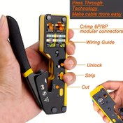 Resim RJ45 Punch-Down Kristal Başlıklı Ağ Kabloları için Çok Fonksiyonlu Çift Kullanımlı Sıkma Pense 