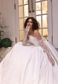 Resim Mediha Cambaz Valerie Straplez Dantel İşlemeli Prenses Model Gelinlik 