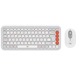 Resim Logitech Pop Icon Combo 920-013076 Beyaz Kablosuz Klavye Mouse Seti 