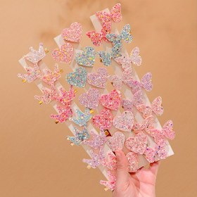 Resim 12 Adet LEMON LOVE Tatlı Tarz Simli Kalp ve Kelebek Saç Tokaları - Renkli Konfeti Serpintileri, Hafif Zararsız Saç Aksesuarları Genç Kızlar İçin, Doğum Günleri, Partiler ve Günlük Kullanım İçin Mükemmel Hediye 