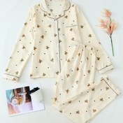 Resim Aşk Ayıcıkları Baskılı Gençlik Pijama Takımı 