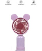 Resim Başkenttekno F-12 Mini Taşınabilir Fan Şarjlı 2 Kademeli Ledli Ayıcık Kulak Vantilatör Klima Soğutucu 