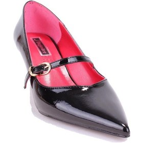 Resim Dagoster Dza07-389100 Siyah Rugan Stiletto Topuklu Kadın Ayakkabı 001 