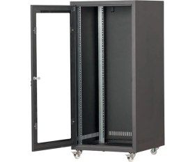 Resim Setrack 19'' 26U 600X600 Tekerlekli Camlı Rack Kabinet 