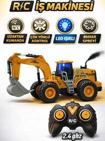 Resim YILDIRIM OYUNCAK Uzaktan Kumandalı Buhar Spreyli Işıklı 2.4 ghz Sarj Edilebilir Buldozer Kepçe İş Makinası 