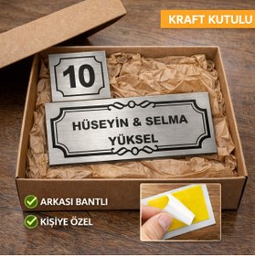 Resim Outdoor One Kişiye Özel Kapı İsimliği Klasik Ev Dış Kapı İsimliği Çelik Kapı İsimliği Gümüş 02 