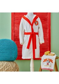 Resim Peanuts By Karaca Home Snoopy Joe Nakışlı 6-8 Yaş Çocuk Bornoz Kırmızı 