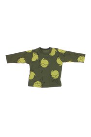 Resim WOWOKİDS Haki Kuş Desen Baskılı Pamuklu Bebek Sweat Takımı 