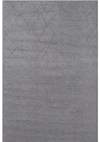 Resim Lenda Ld005a Antrasit Kilim Gold Detaylı Ince Antialerjik Kaymaz Taban Makinada Yıkanabilir Halı-104 Grı 