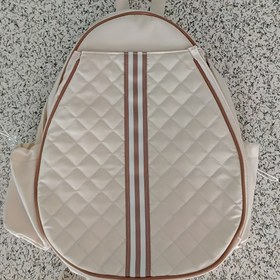 Resim Erkekler ve Kadınlar için Hafif Çok Fonksiyonlu Çapraz Tenis Çantası - Bej, Kahverengi Çizgili, Ergonomik Tasarım, Birden Fazla Bölmeli, Yastıklı Omuz Askısı, Yüksek Kalite, Raket ve Topları Taşıyabilir 