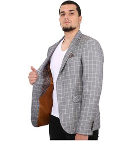 Resim Sposo 5137 Dar Kalıp Kareli Bej Erkek Blazer Ceket Bej 