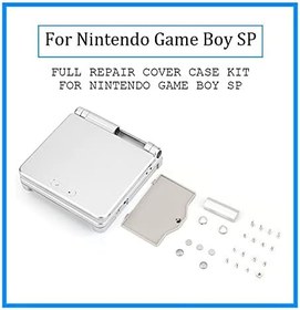 Resim Nintendo Game Boy Advance GBa SP Koruyucu ABS Kasa Kapağı Tamir Parçaları Kiti ile Uyumlu(Silver) 