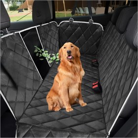 Resim Araba Köpek Koltuk Örtüsü, Ağ Görüş Penceresi ile Dayanıklı Çizilmez Pet Hamak, Emniyet Kemeri Bağlantısı ve Güvenlik Kayışı Açıklığına Sahip Asılı Yatak, Arabalar/Kamyonetler/SUV'ler için Evrensel Boyut, Kir Dirençli, Tüm Sezon Kullanımı 