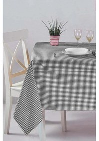 Resim Rivaistanbul Siyah Pötikareli Masa Örtüsü, Sofra Bezi, Piknik Örtüsü 