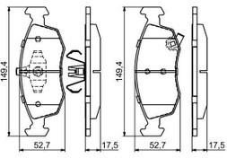 Resim Bosch 0986494687 Dısk Balata-On-[wva 25323]-[1494x527x175 Mm]-Ikaz Kablolu 