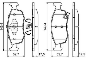 Resim Bosch 0986494687 Dısk Balata-On-[wva 25323]-[1494x527x175 Mm]-Ikaz Kablolu 