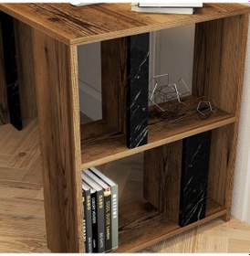 Resim Variant Variant Lima Çalışma Masası - Ceviz / Siyah Mermer Ceviz 