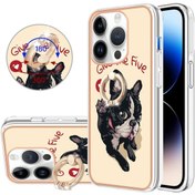 Resim iPhone Uyumlu 13 Pro Max Halka Tutuculu Elektro Kaplama Çift Taraflı Imd Telefon Kılıfı 