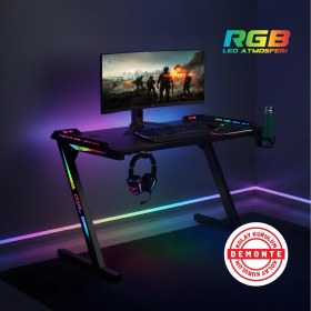 Resim Aura Rgb Ledli Oyuncu Masası 