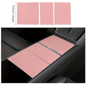 Resim Hightower Tesla Model 3 Highland 2024-2025 Ve Model Y Juniper 2025 3 Parça Pembe Konsol Kılıfı 