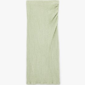 Resim Bürümcük Kumaş Drape Detaylı Dokulu Midi Kalem Etek 