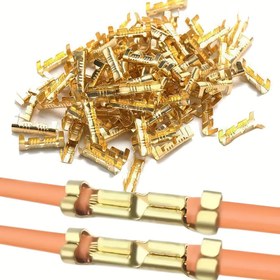 Resim 50/100/200/300 adet DIANN U-Şekilli Kürek Terminali, 0.3-1.5mm² Bakır Alaşımlı Çift Uçlu Bağlantılar için Güvenli Tel Bağlantıları - İzole Edilmemiş, Şarj Edilmiş-Netral Güç Modu, DIY Elektronik ve Endüstriyel Kullanım, Tel Birleştirme, U-Şekilli Tasarım, İzole Edilmemiş Bağlantı 