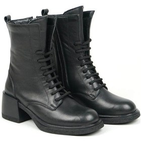 Resim Kadın Klasik Topuklu Hakiki Deri Bot Çok Renkli 